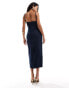 Фото #4 товара Lioness denim strappy square neck midi dress in indigo