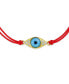 ფოტო #3 პროდუქტის Minimalist Delicate Turkish Blue Evil Eye Red String Bracelet For Women CZ Accent Gold Plated Sterling Silver