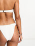 River Island elasticated bikini bottom in white