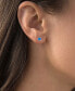 ფოტო #2 პროდუქტის Heart Bezel Stud Earrings in Sterling Silver with Tanzanite