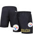 Фото #1 товара Men's Black Pittsburgh Steelers Woven Shorts