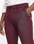 New Look slim suit trouser in burgundy