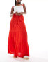 Фото #1 товара Miss Selfridge textured tiered prairie maxi skirt in red