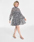 Фото #1 товара Women's Floral-Print Tiered Trapeze Dress, Created for Macy's