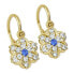 Children´s gold earrings with crystals Flowers 239 001 00904