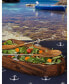 Row Boat Shaped Acacia Wood Salad Bowl with Matching Oar Severs Set