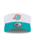 ფოტო #3 პროდუქტის Men's White/Aqua Miami Dolphins 2024 NFL Training Camp Adjustable Visor