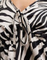 Фото #4 товара New Look ruffle long sleeve blouse in zebra print