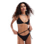 Weekday Banks cross over bikini top in black