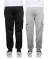 Фото #2 товара Men's Heavyweight Fleece-Lined Cargo Jogger Sweatpants, Pack of 2