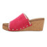 Corkys Stitch N Slide Studded Embroidered Wedge Womens Pink Casual Sandals 41-0