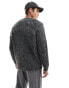 ASOS DESIGN knitted fluffy jumper in charcoal