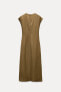 ZW COLLECTION LINEN BLEND SATIN MIDI DRESS