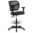 Фото #4 товара Mid-Back Black Mesh Drafting Chair With Adjustable Arms