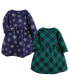 ფოტო #1 პროდუქტის Baby Girls Cotton Dresses, Black Watch Plaid