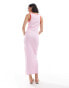 Фото #4 товара Pieces contrast trim maxi tank dress in pink and red