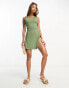 Фото #4 товара ASOS DESIGN twist rib beach dress in khaki