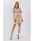 Фото #3 товара Women's Multi Color Stripe Babydoll Dress