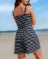 ფოტო #4 პროდუქტის Women's Striped Scoop Neck Cami Romper