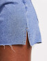 Фото #2 товара Missyempire denim side split shorts in blue