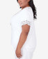 Фото #3 товара Plus Size Charleston T-shirt with Lace Border Details and Detachable Necklace