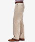 Men's Premium No Iron Khaki Classic Fit Flat Front Hidden Expandable Waist Pant