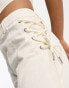 Фото #3 товара ASOS DESIGN slim cargo with lace up detail in beige co-ord