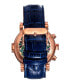 ფოტო #3 პროდუქტის Automatic Legacy Black or Blue or Brown Genuine Leather Band Watch, 44mm