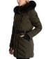 Фото #3 товара Women's Belted Faux-Fur-Trim Hooded Puffer Coat