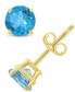 ფოტო #1 პროდუქტის Swiss Blue Topaz (1-1/8 ct. t.w.) Stud Earrings in 14K White or Yellow Gold
