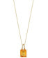 ფოტო #3 პროდუქტის Citrine (3 ct. t.w.) & Diamond Accent 18" Pendant Necklace in 14k Gold