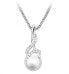 Gentle necklace with pearl and zircons SC413