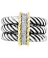 ფოტო #3 პროდუქტის EFFY® Diamond Triple Row Statement Ring (1/6 ct. t.w.) in Sterling Silver & 18k Gold