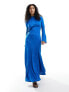 Daska high neck maxi dress in cobalt