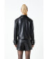 Фото #3 товара Women's Zip Up Cropped Faux Leather Jacket