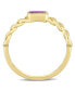 ფოტო #3 პროდუქტის 10K Yellow Gold or 10K Rose Gold Amethyst Link Ring