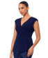 ფოტო #4 პროდუქტის Women's V-Neck Ruffle-Front Suba Crepe Dress