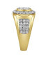 ფოტო #5 პროდუქტის Heavyweight Natural Certified Diamond 1.51 cttw Round Cut 14k Yellow Gold Statement Ring for Men