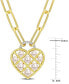 ფოტო #4 პროდუქტის Cultured Freshwater Pearl (3-1/2 - 5mm) & Diamond Accent 18" Heart Pendant Necklace in Gold-Tone Plated Sterling Silver