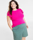 Trendy Plus Size Flutter-Sleeve Top, Created for Macy's