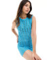 Фото #1 товара Cotton On bodycon mini dress in blue crochet