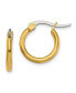 ფოტო #1 პროდუქტის Stainless Steel Polished Yellow plated Hoop Earrings