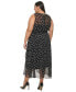 ფოტო #2 პროდუქტის Plus Size Polka Dot Belted Sleeveless Midi Dress