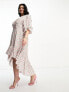 Фото #2 товара Collective the Label Curve exclusive high low ruffle maxi dress in ivory rose
