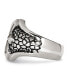 Фото #3 товара Stainless Steel Antiqued Polished and Textured Cross Ring