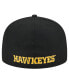 ფოტო #4 პროდუქტის Men's Black Iowa Hawkeyes Throwback 59fifty Fitted Hat