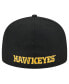 Головной убор New Era мужской черный Throwback Iowa Hawkeyes 59fifty Fitted Hat Черный, 7 1/8 - фото #4