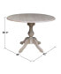 42" Round Dual Drop Leaf Pedestal Table