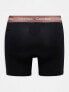 Фото #5 товара Calvin Klein cotton stretch boxer briefs 3 pack in black with coloured waistband