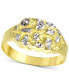 Фото #1 товара Men's Textured Two-Tone Nugget Style Ring in 10k Gold